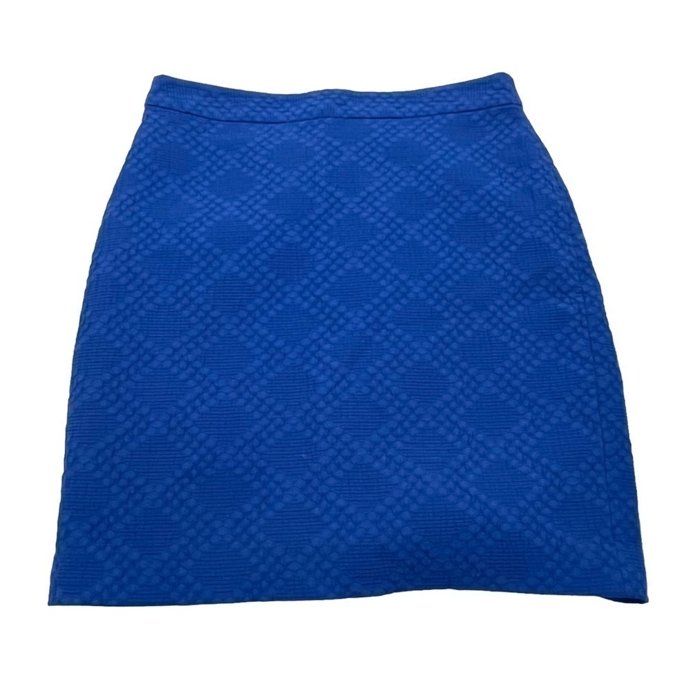 Banana Republic Women's Size 4 Petite Mini Pencil Skirt Royal Blue Lace Zip Back